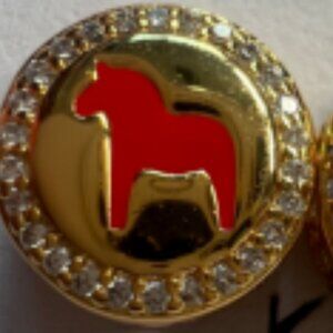 Pandora Gold Sweden Exclusive Charm Bead Charm Travel Charm